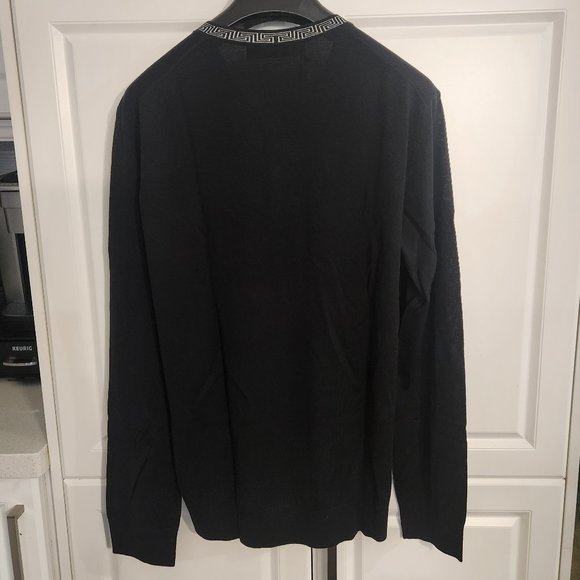 Versace Greca Lana Wool V-Neck Jumper - Picture 5 of 9